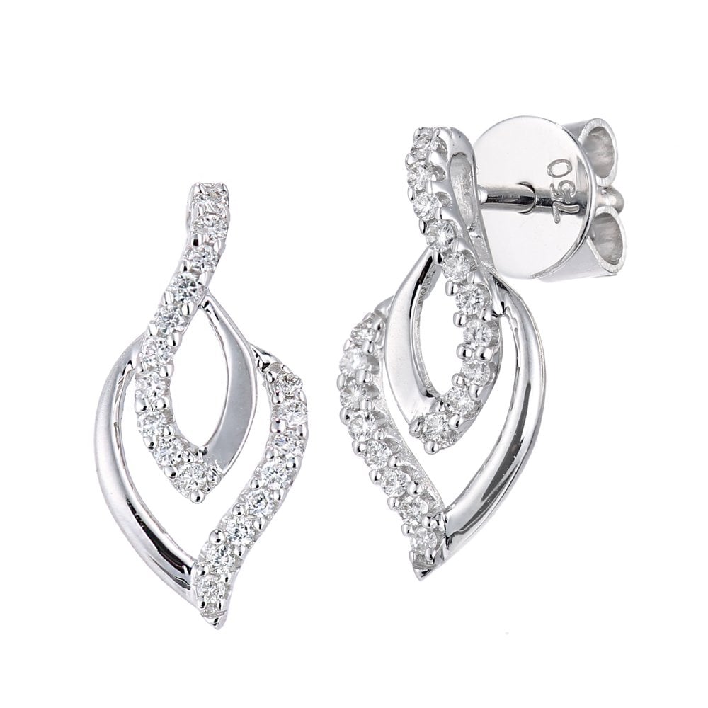 SPARKLD 18ct White Gold 0.12ct Diamond Stud Earrings