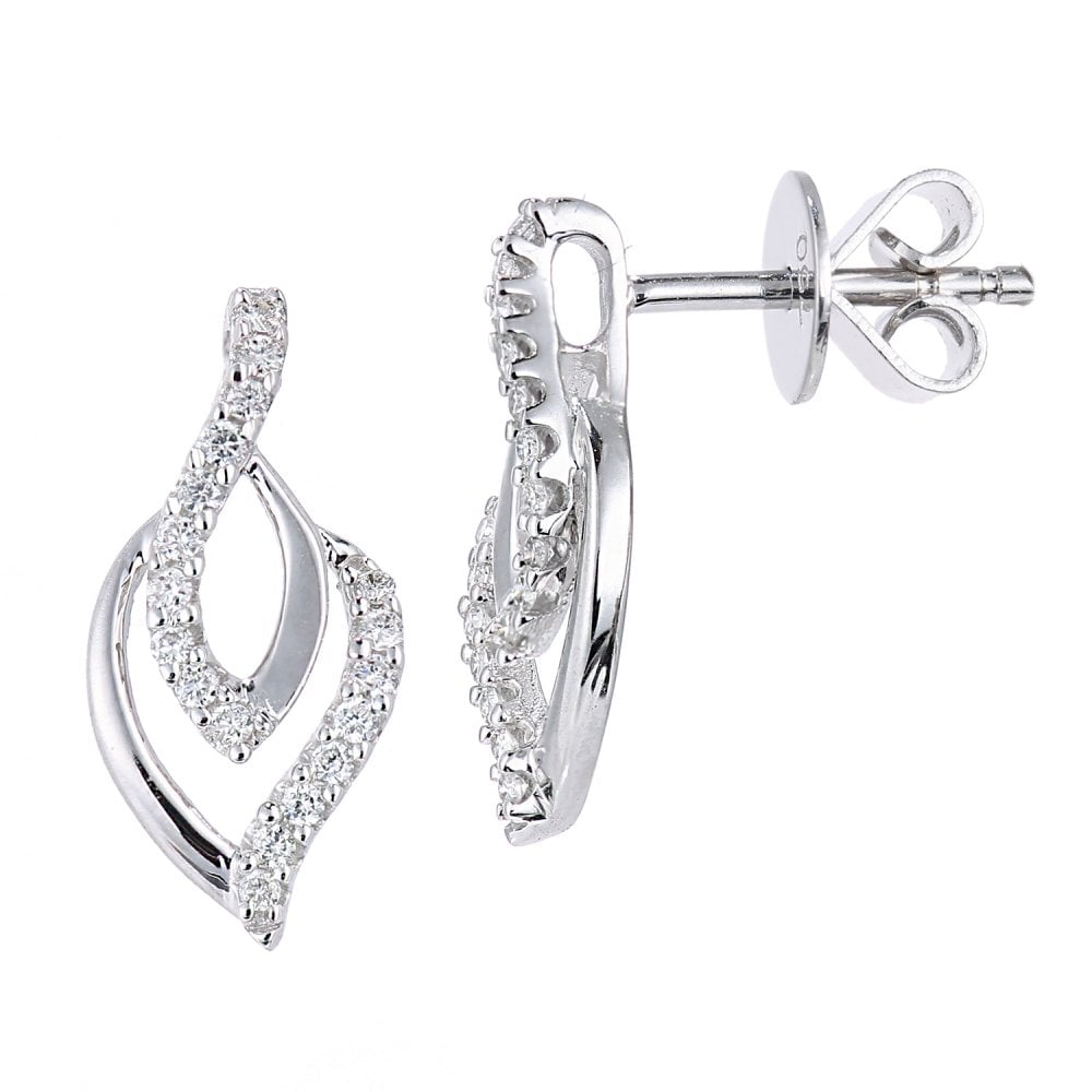 SPARKLD 18ct White Gold 0.12ct Diamond Stud Earrings
