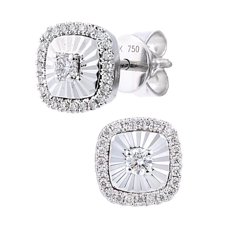 SPARKLD 18ct White Gold 0.22ct Diamond Solitaire Stud Earrings