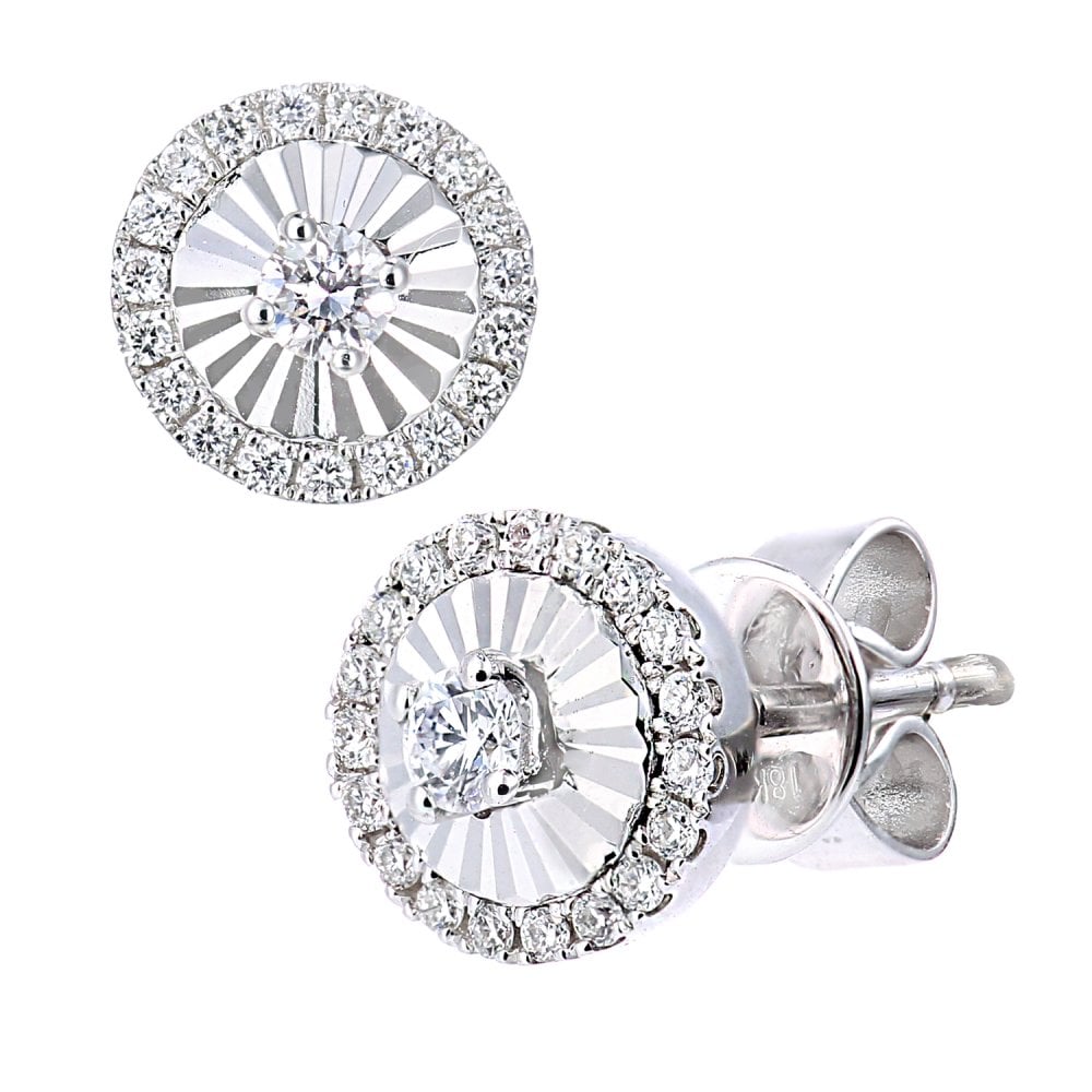 SPARKLD 18ct White Gold 0.24ct Diamond Solitaire Stud Earrings