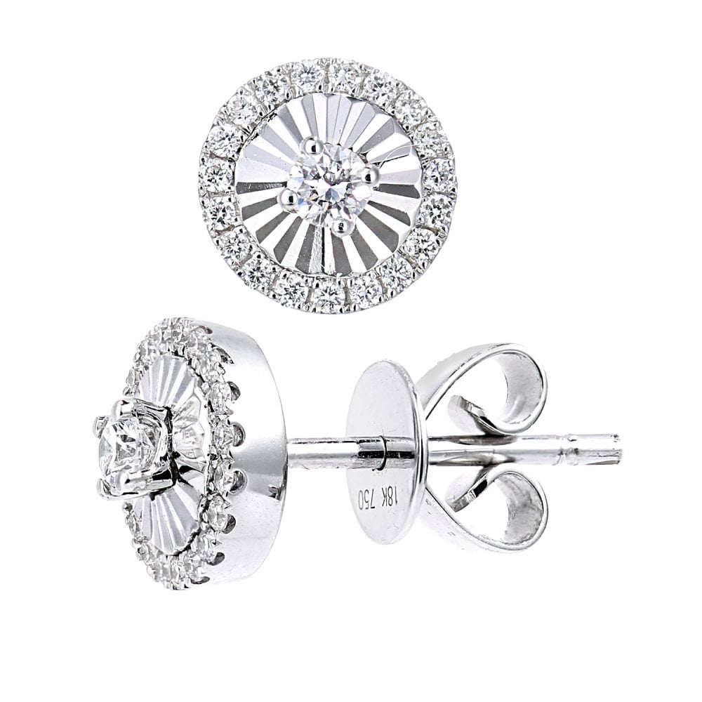 SPARKLD 18ct White Gold 0.24ct Diamond Solitaire Stud Earrings