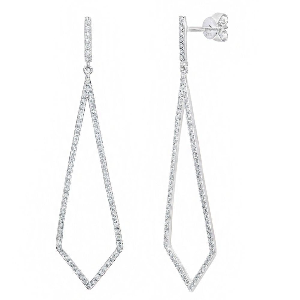 SPARKLD 18ct White Gold 0.45ct Diamond Teardrop Earrings