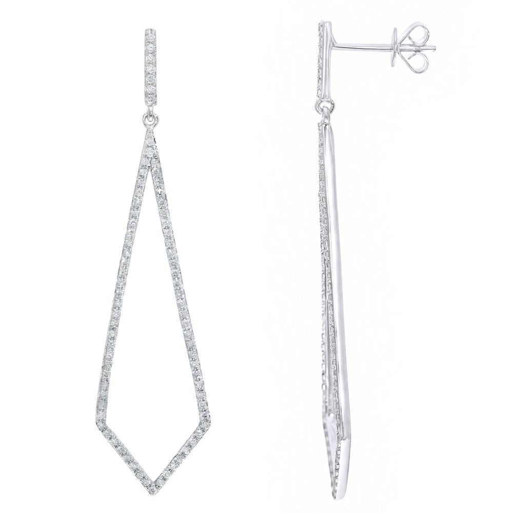 SPARKLD 18ct White Gold 0.45ct Diamond Teardrop Earrings