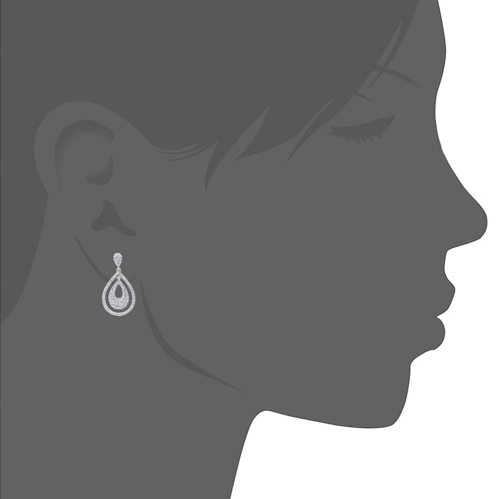 SPARKLD 18ct White Gold 0.55ct Diamond Teardrop Earrings
