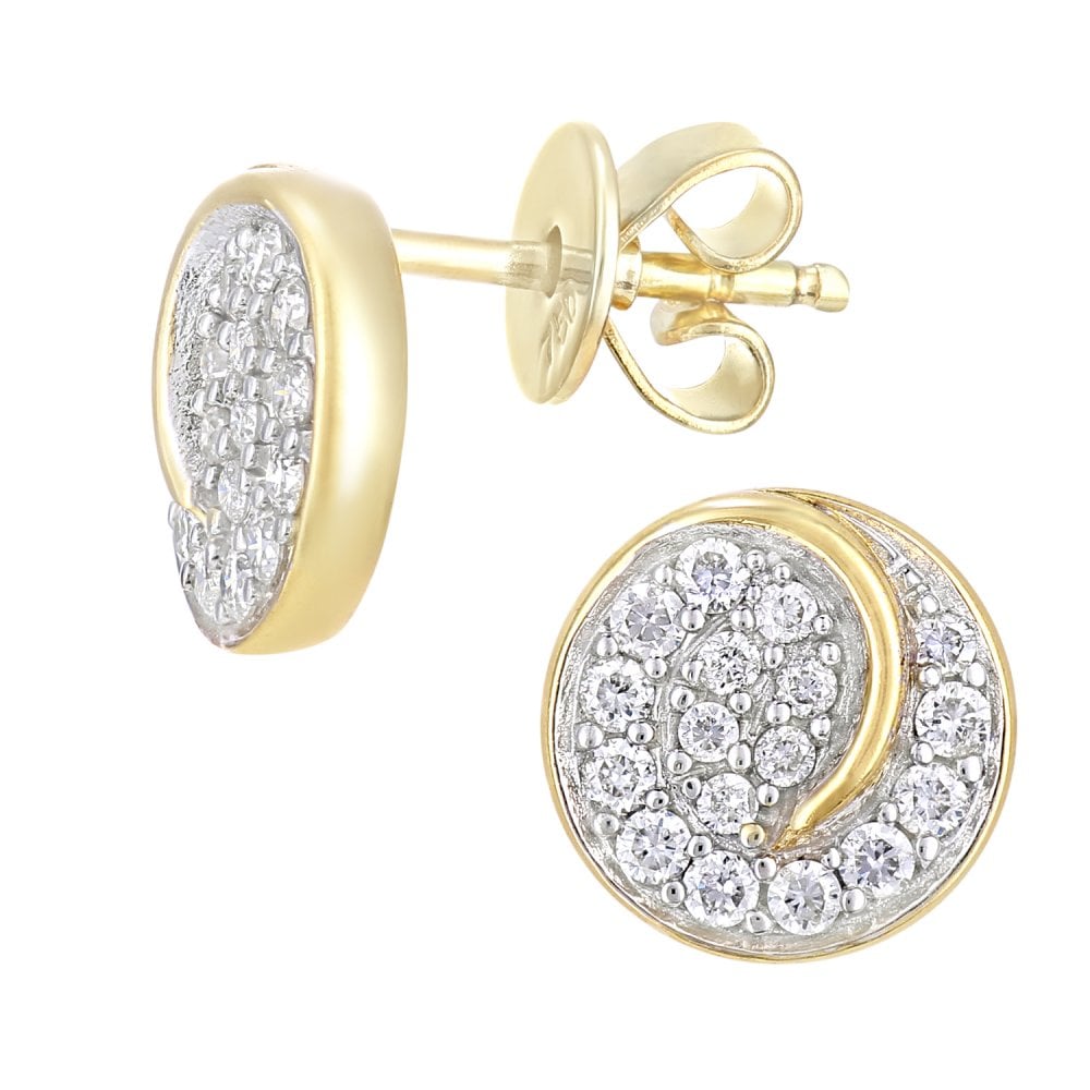 SPARKLD 18ct Yellow Gold 0.30ct Diamond Circle Stud Earrings