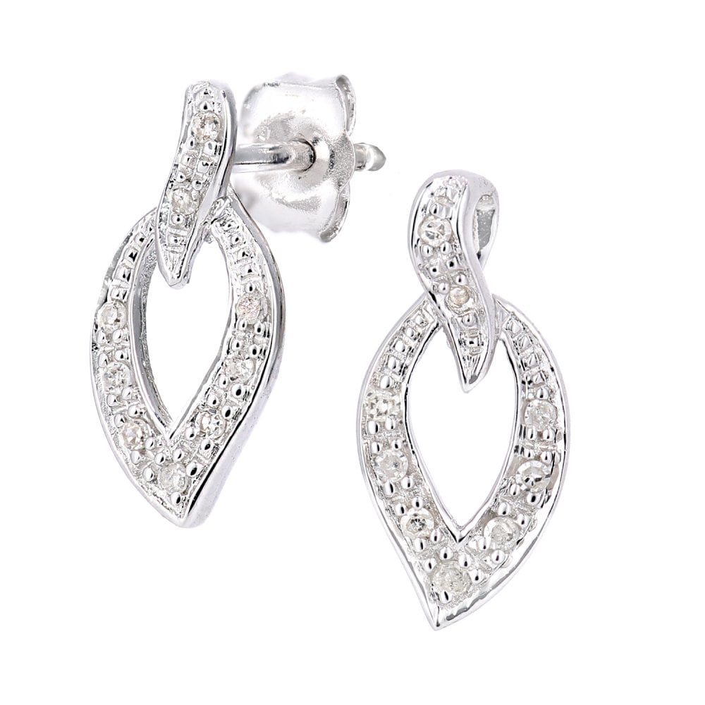 SPARKLD 9ct White Gold 0.07ct Diamond Stud Earrings