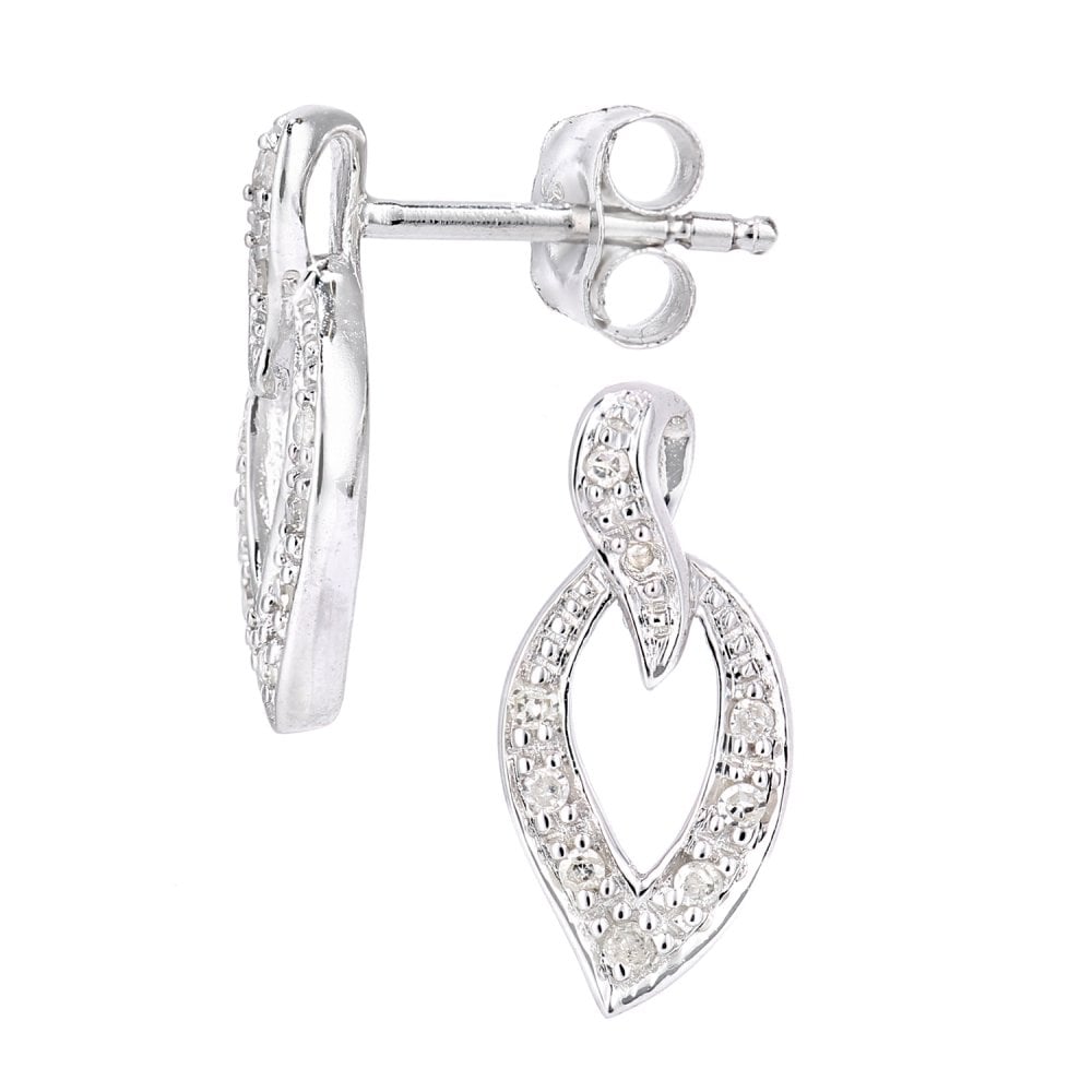 SPARKLD 9ct White Gold 0.07ct Diamond Stud Earrings