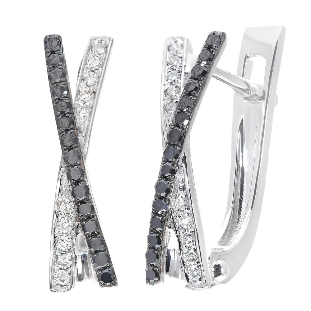 SPARKLD 9ct White Gold 0.22ct Diamond Kiss Stud Earrings