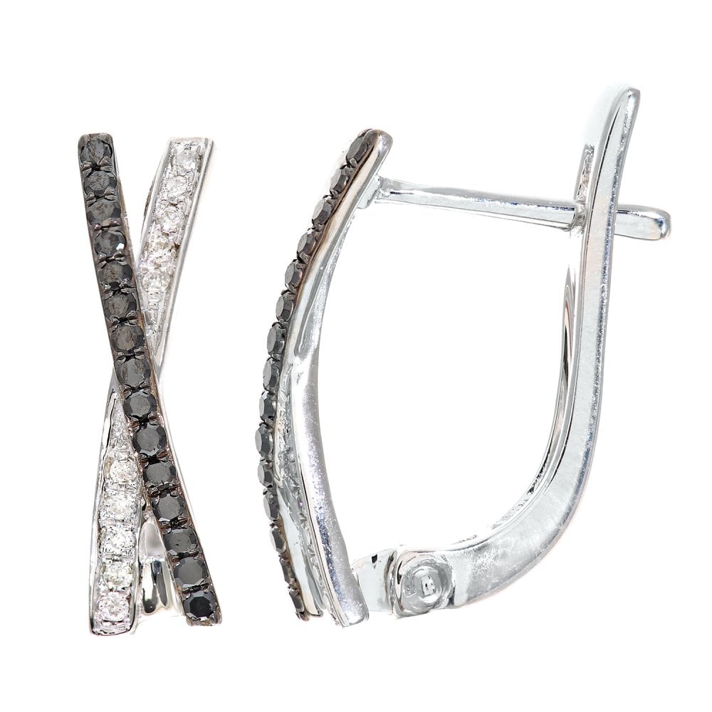 SPARKLD 9ct White Gold 0.22ct Diamond Kiss Stud Earrings