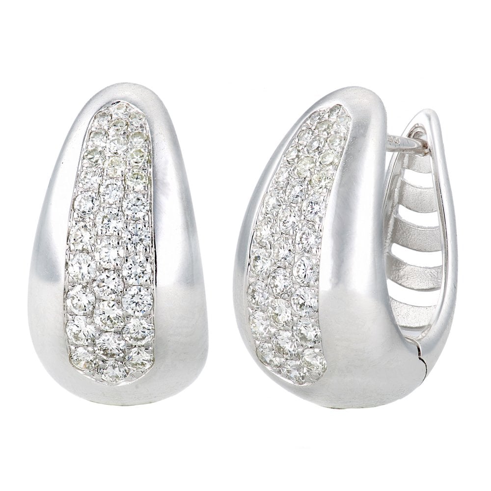 SPARKLD 9ct White Gold 0.50ct Diamond Huggies