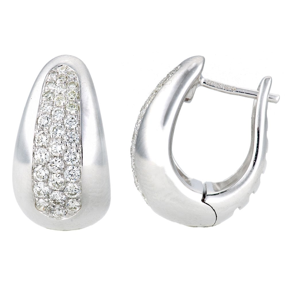 SPARKLD 9ct White Gold 0.50ct Diamond Huggies