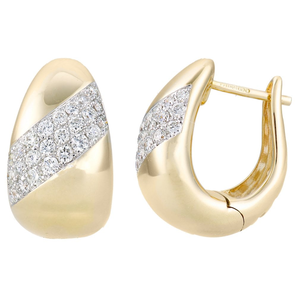 SPARKLD 9ct Yellow Gold 0.50ct Diamond Huggies