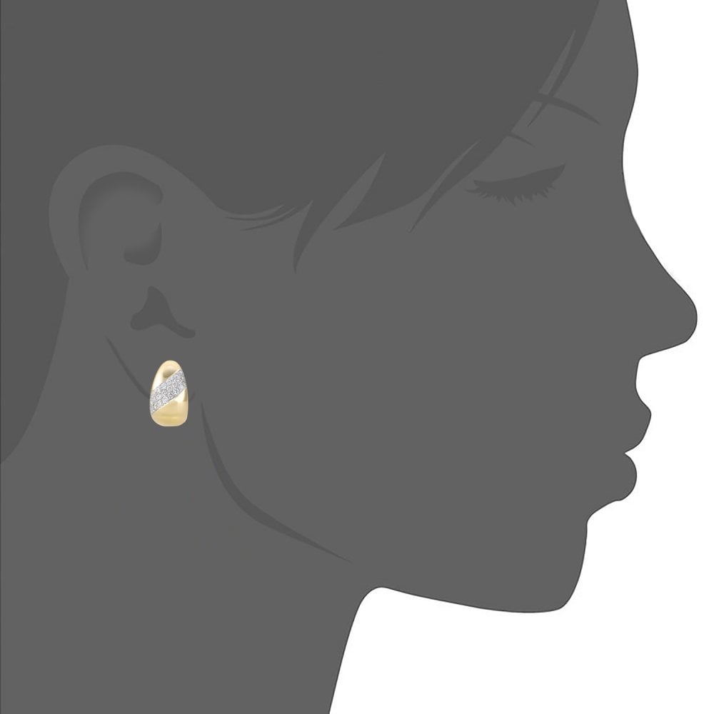 SPARKLD 9ct Yellow Gold 0.50ct Diamond Huggies