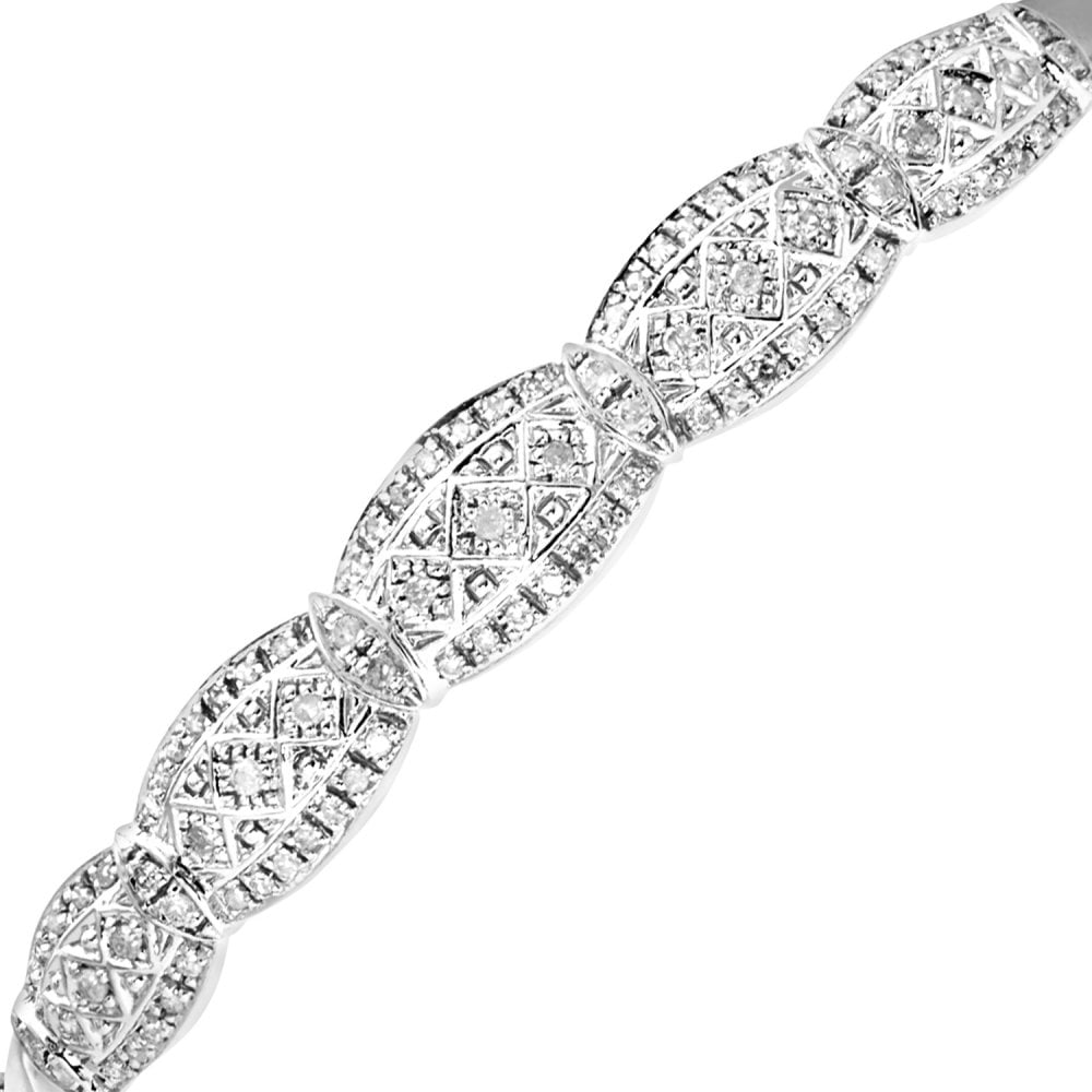 SPARKLD 9ct White Gold 0.50ct Diamond Bangle