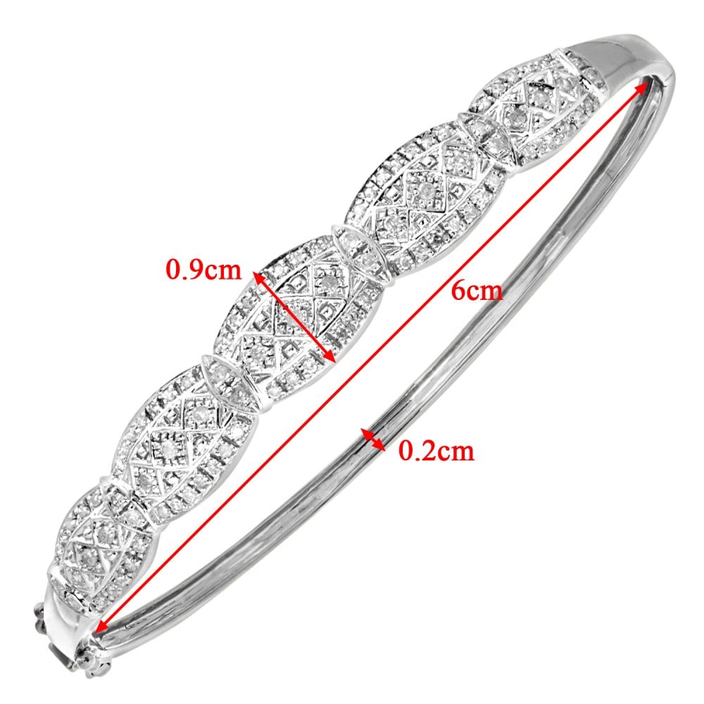 SPARKLD 9ct White Gold 0.50ct Diamond Bangle