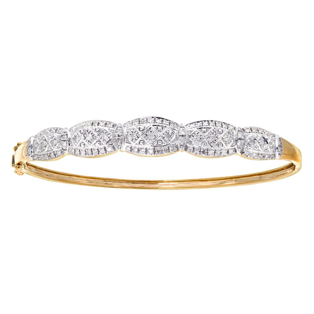 SPARKLD 9ct Yellow Gold 0.50ct Diamond Bangle