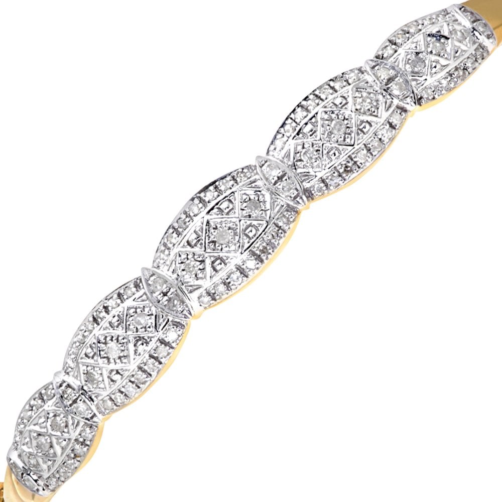 SPARKLD 9ct Yellow Gold 0.50ct Diamond Bangle