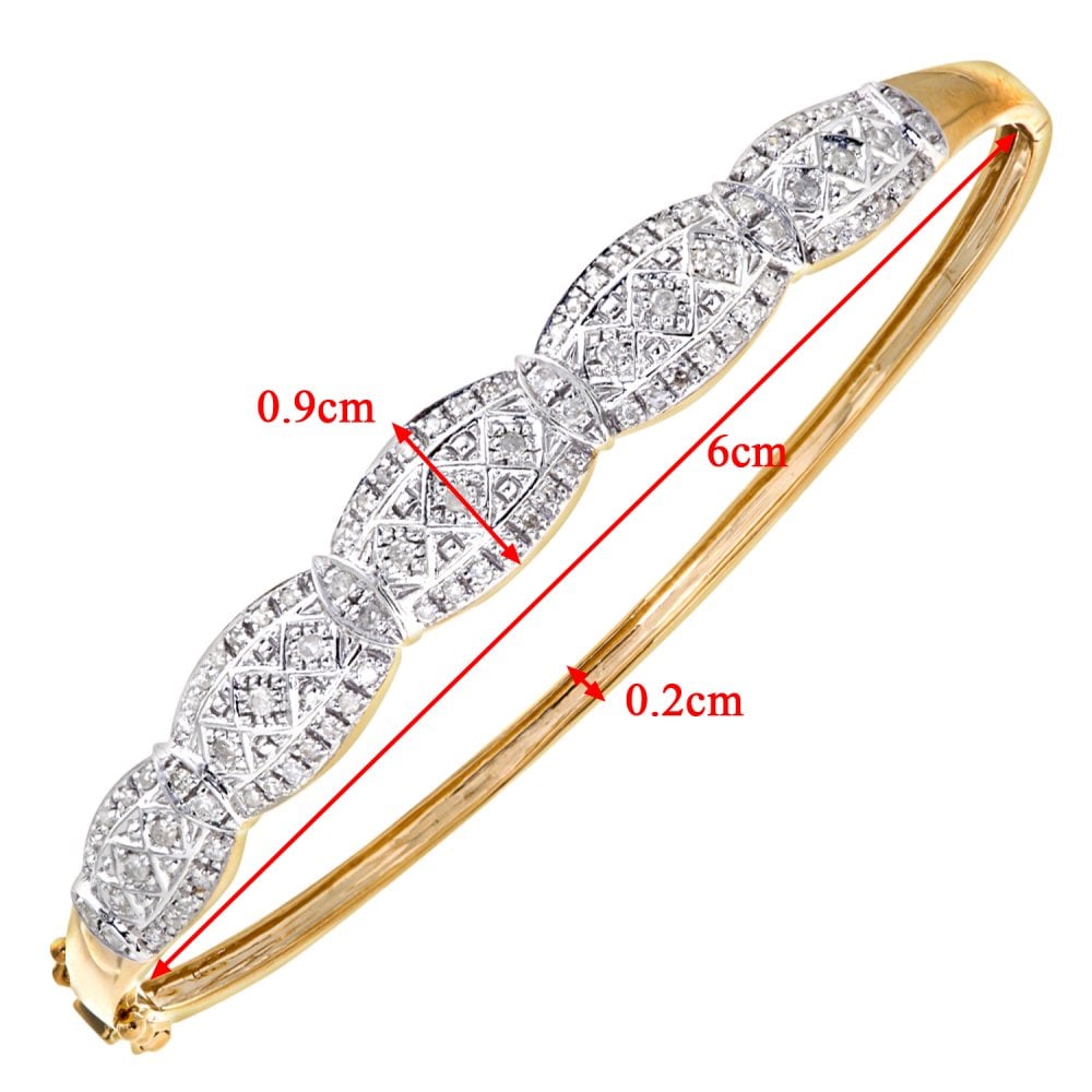 SPARKLD 9ct Yellow Gold 0.50ct Diamond Bangle