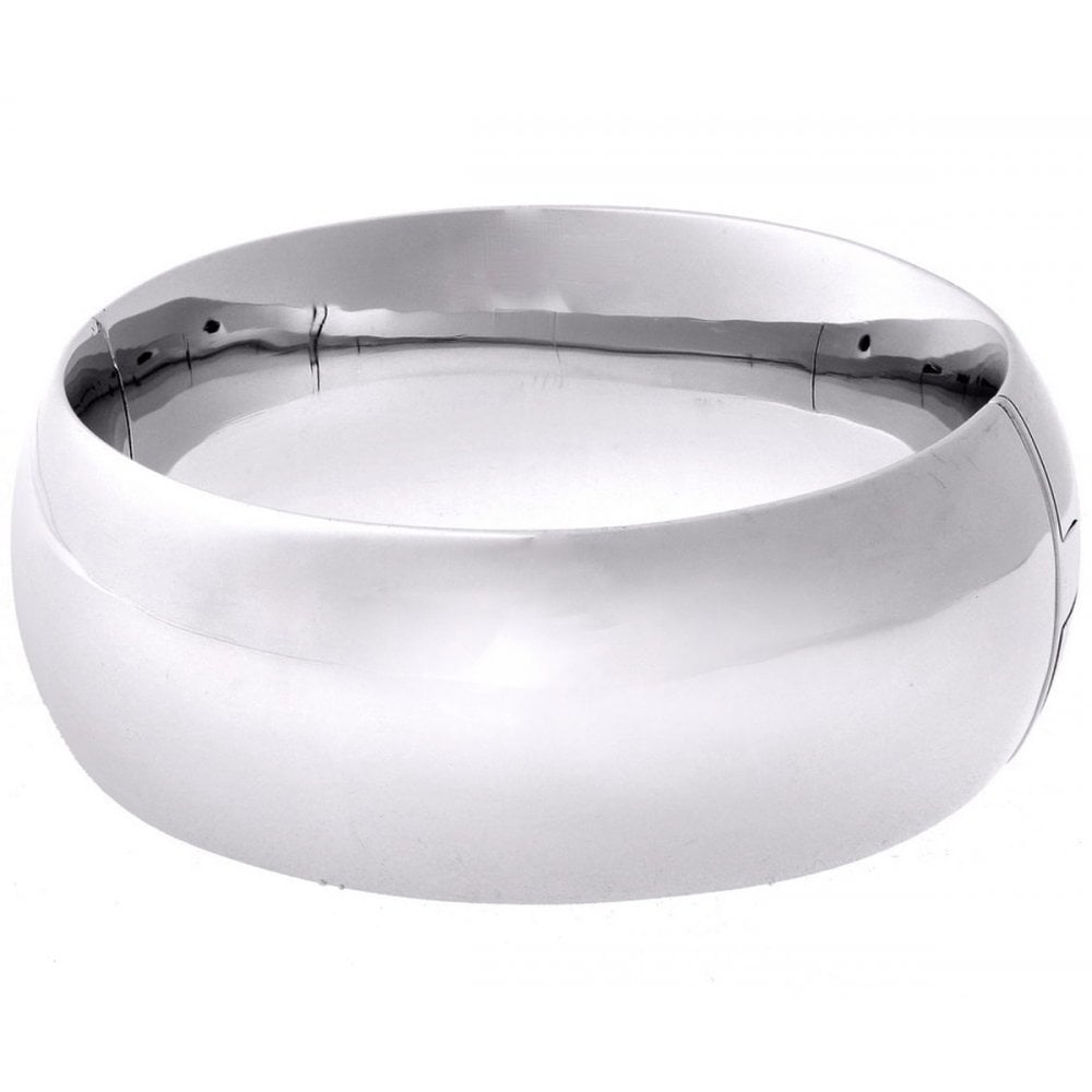 SPARKLD Rhodium Plated Silver Extra Wide Bangle ct  25mm wide