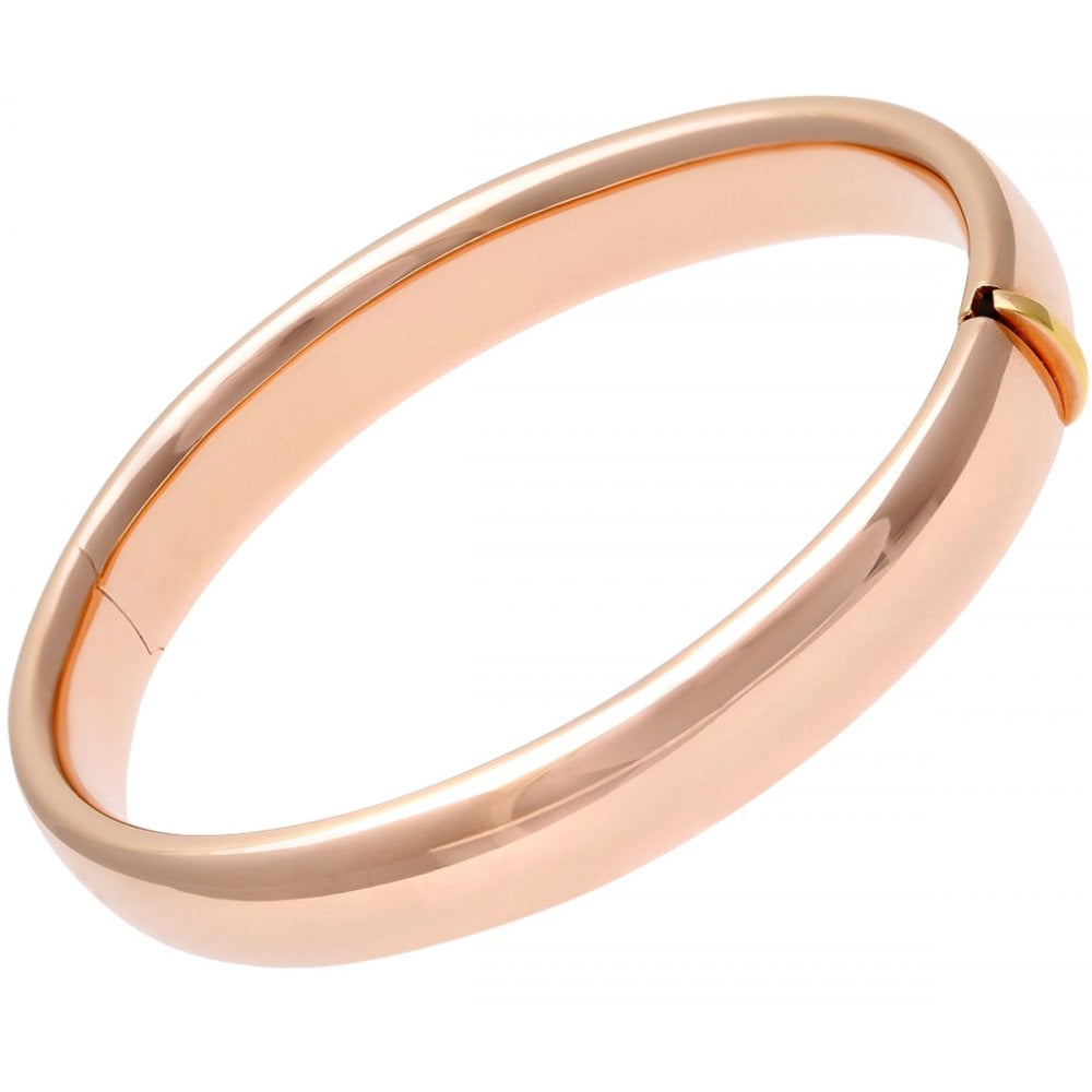 SPARKLD Rose Gold Plated Silver Domed Bangle ct  Diameter 60mm