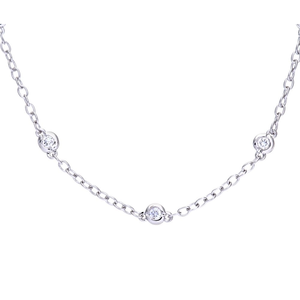 SPARKLD 9ct White Gold 0.33ct Diamond Necklace