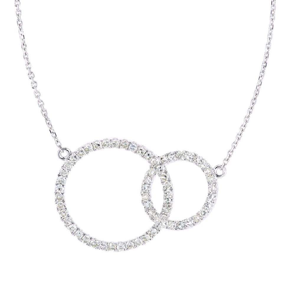 SPARKLD 9ct White Gold 0.33ct Diamond Circle Necklace