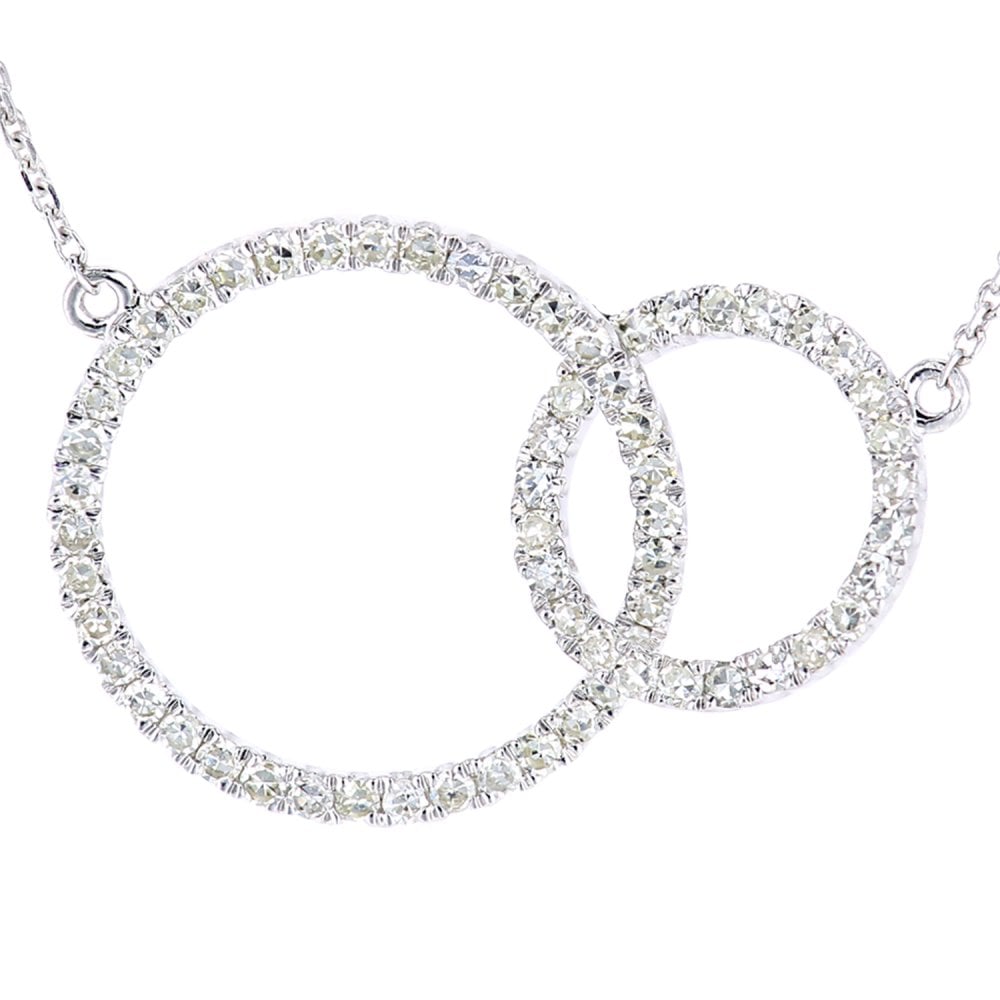 SPARKLD 9ct White Gold 0.33ct Diamond Circle Necklace