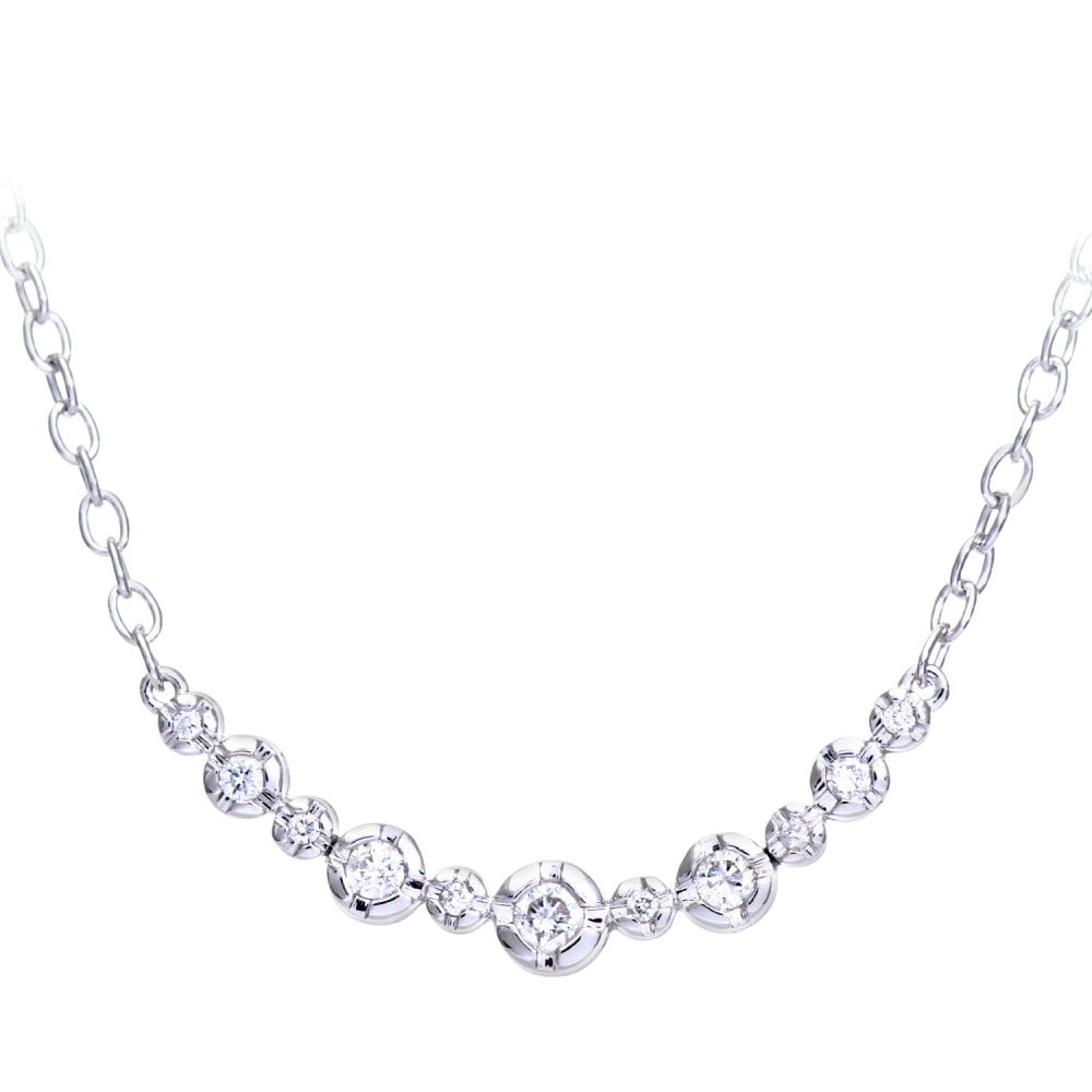 SPARKLD 9ct White Gold 0.25ct Diamond Necklace
