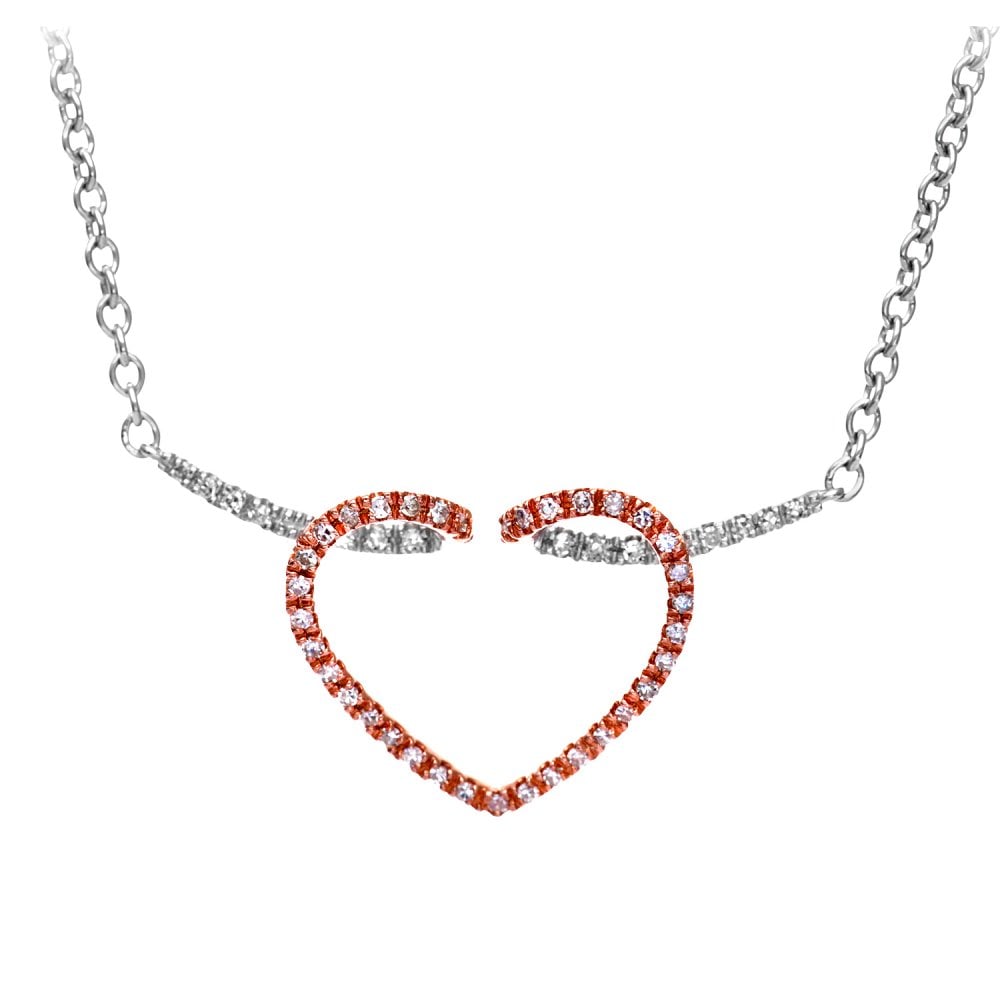 SPARKLD 9ct White Gold 0.25ct Diamond Heart Necklace