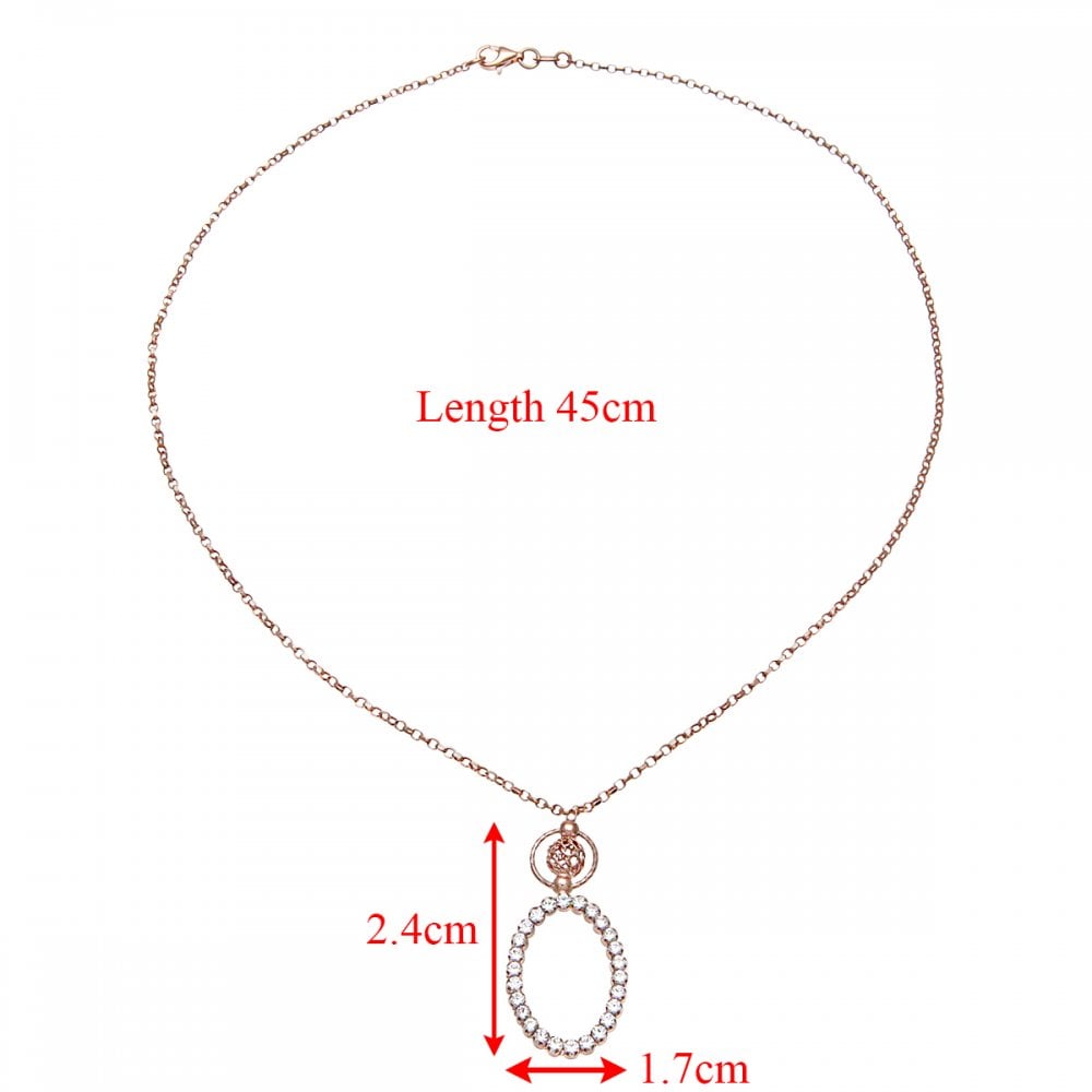 SPARKLD Sterling Silver Rose Gold Necklace with Swarovski Crystals