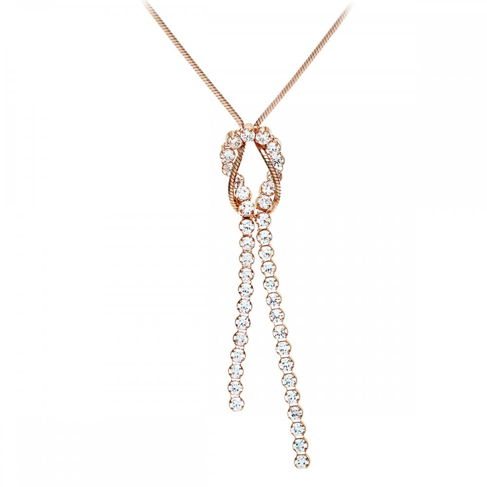 SPARKLD Sterling Silver and Rose Gold Plated Pendant Necklace With Swarovski Crystalsct