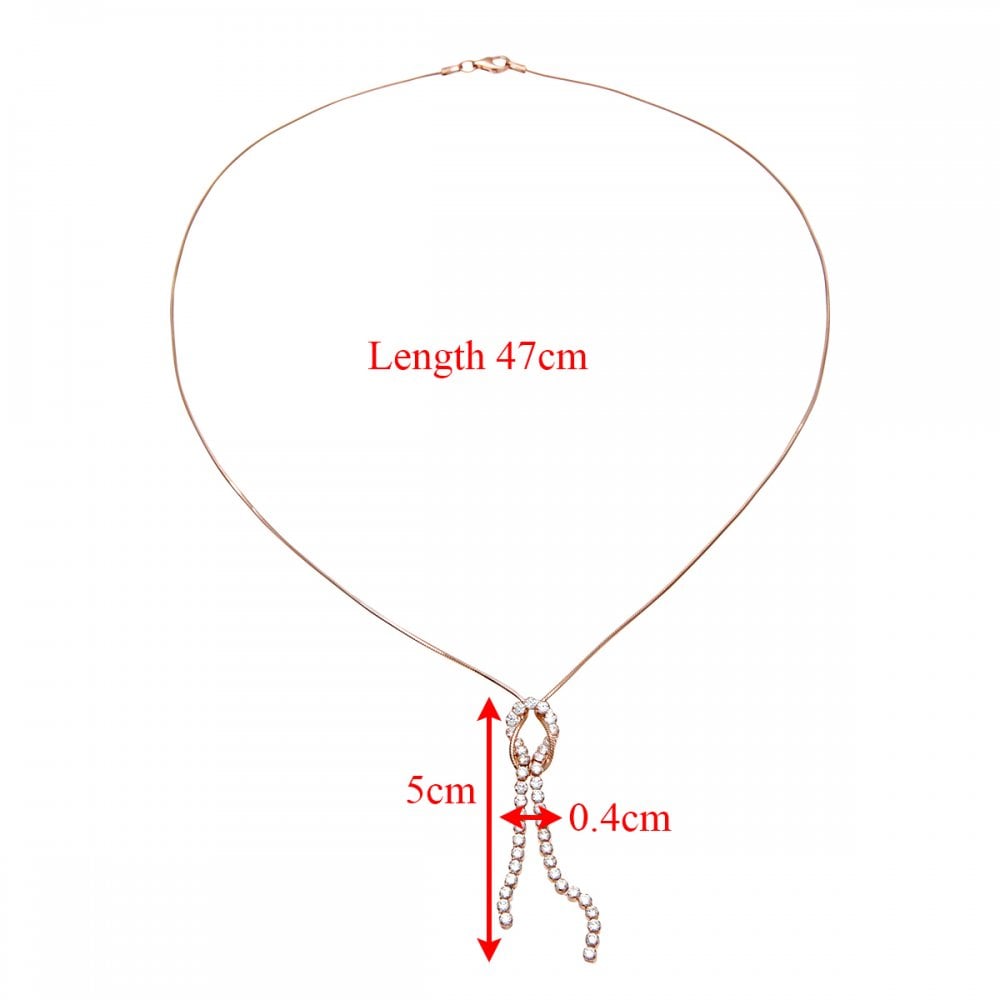 SPARKLD Sterling Silver and Rose Gold Plated Pendant Necklace With Swarovski Crystalsct