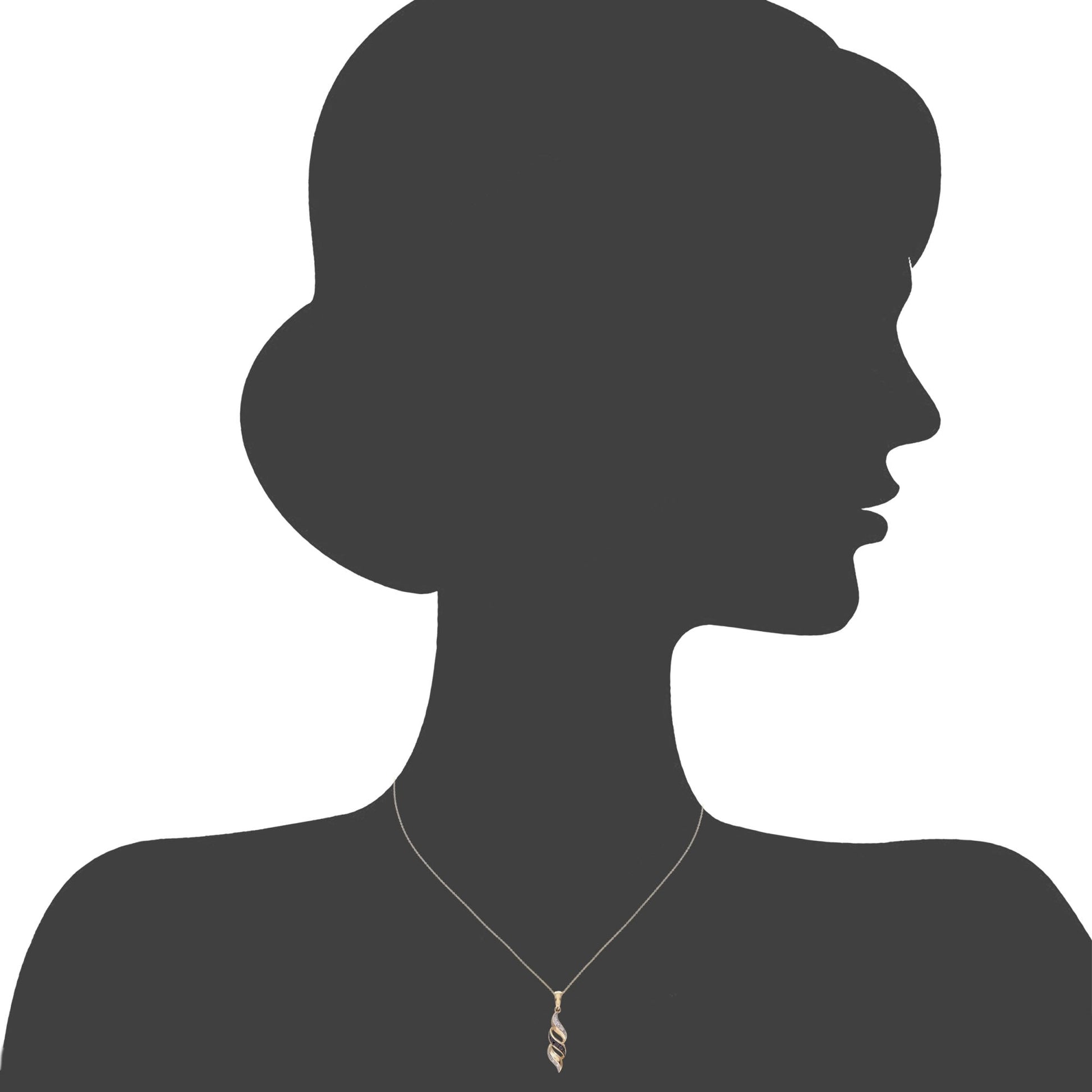 SPARKLD 9ct Yellow Gold 0.04ct Diamond Twist Pendant Necklace