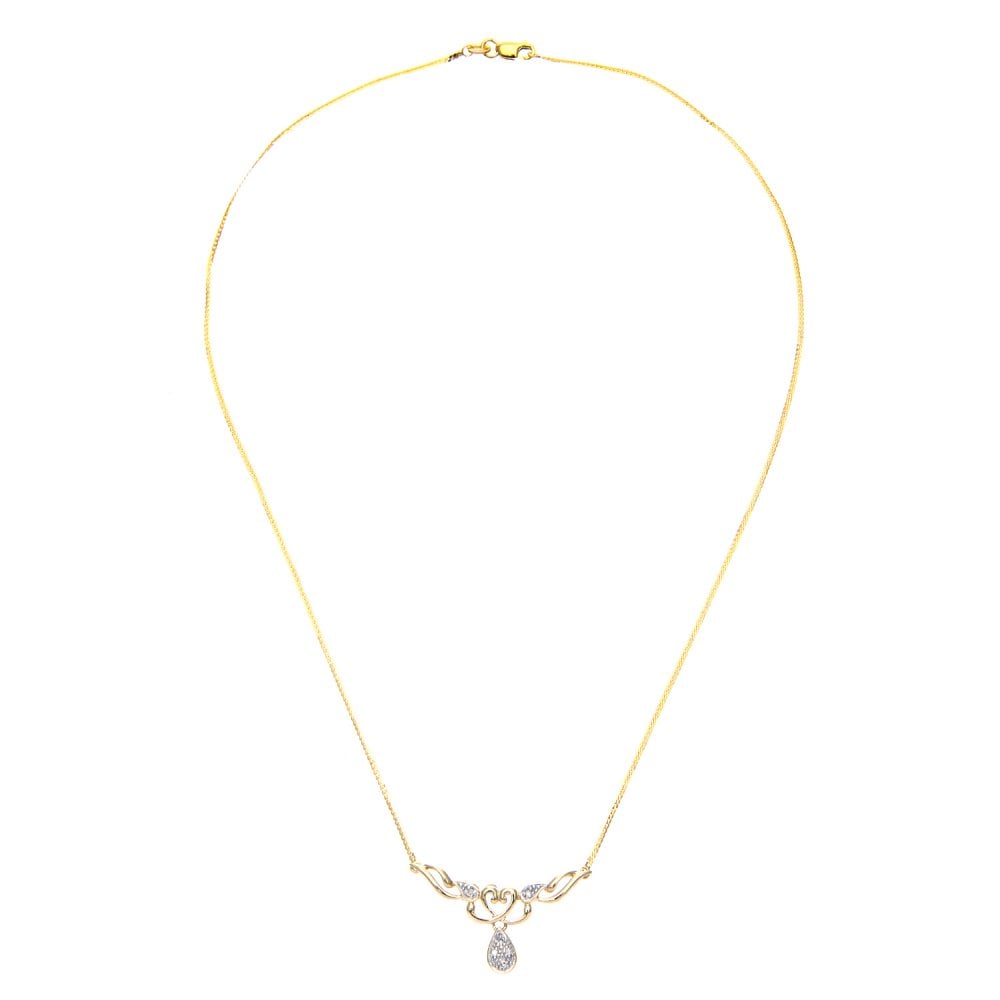 SPARKLD 9ct Yellow Gold 0.05ct Diamond Heart Necklace