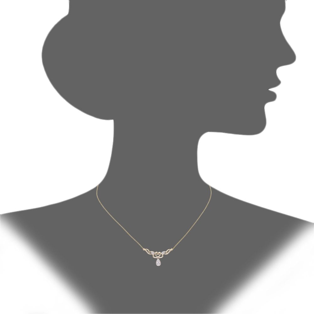 SPARKLD 9ct Yellow Gold 0.05ct Diamond Heart Necklace
