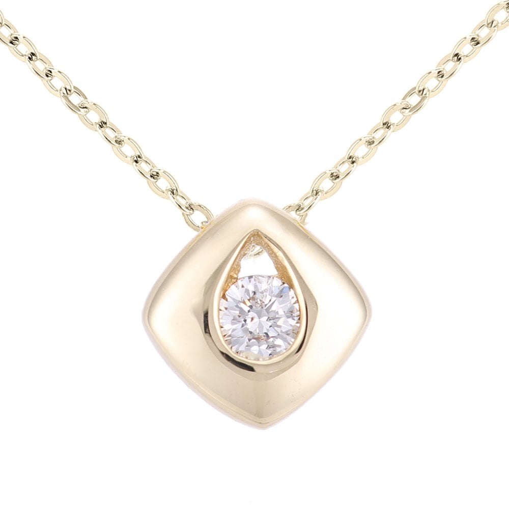 SPARKLD 9ct Yellow Gold 0.08ct Diamond Solitaire Pendant Necklace