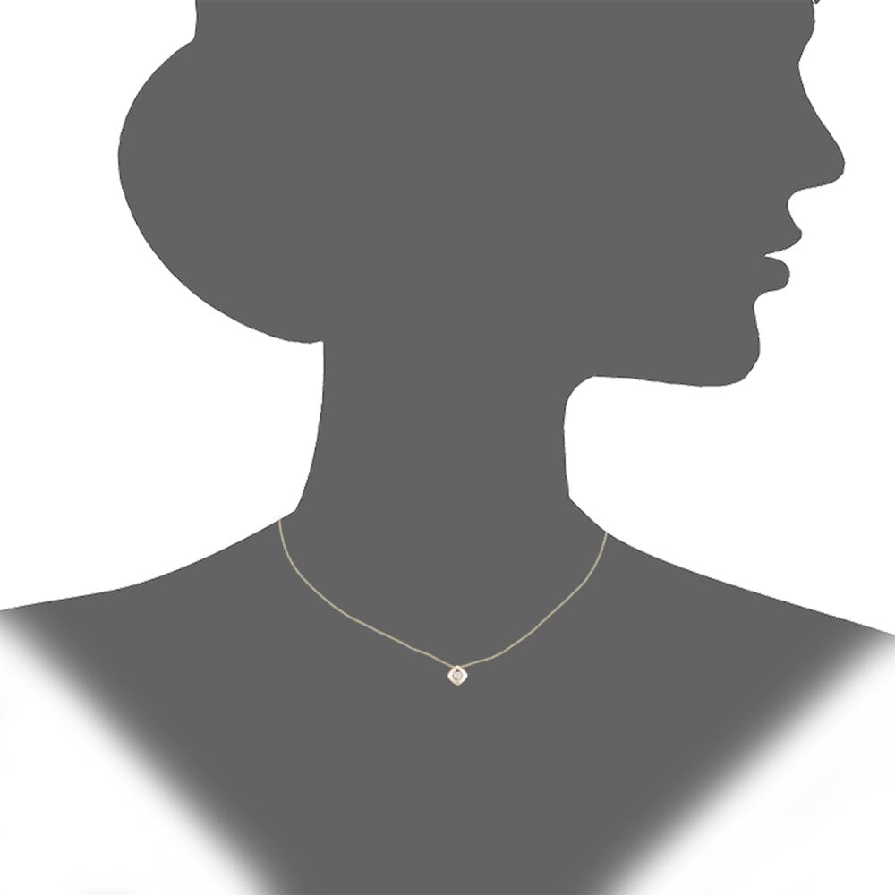 SPARKLD 9ct Yellow Gold 0.08ct Diamond Solitaire Pendant Necklace