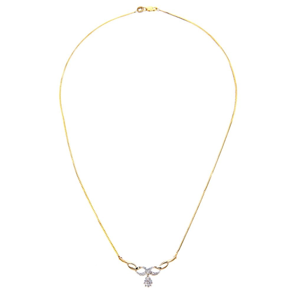 SPARKLD 9ct Yellow Gold 0.10ct Diamond Cluster Necklace