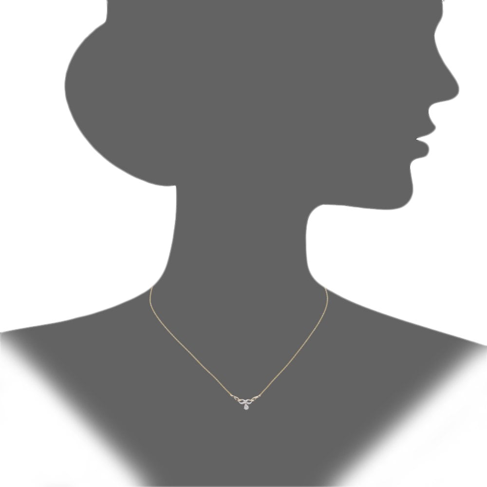 SPARKLD 9ct Yellow Gold 0.10ct Diamond Cluster Necklace