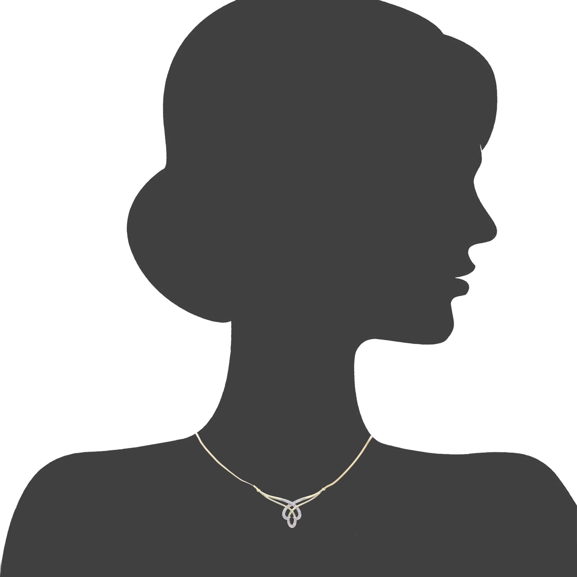 SPARKLD 9ct Yellow Gold 0.10ct Diamond Kiss Necklace