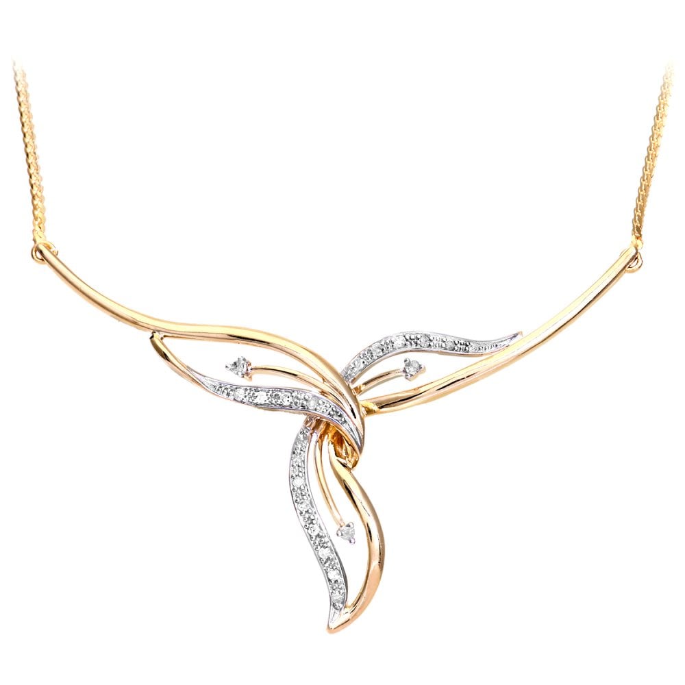 SPARKLD 9ct Yellow Gold 0.10ct Diamond Necklace