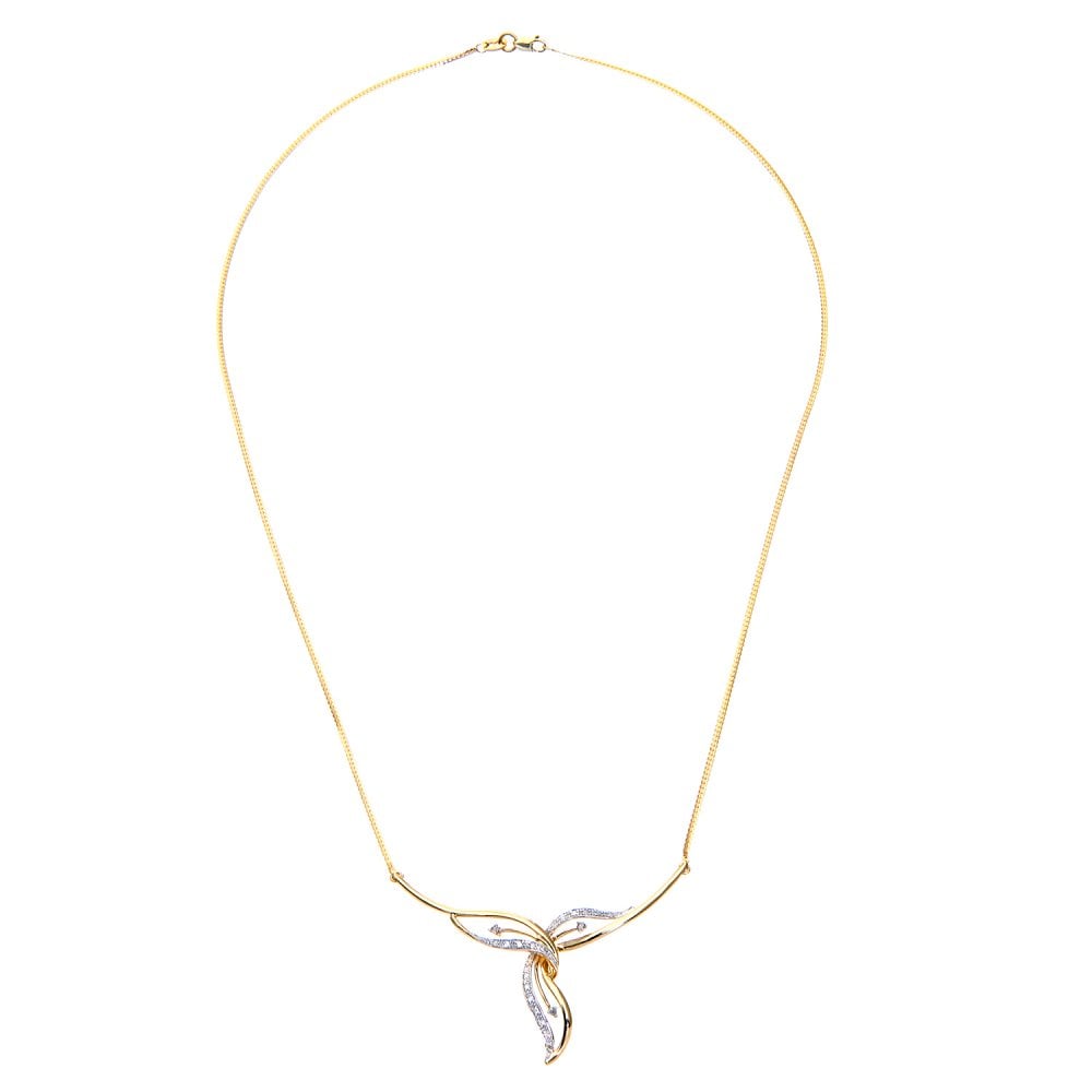 SPARKLD 9ct Yellow Gold 0.10ct Diamond Necklace