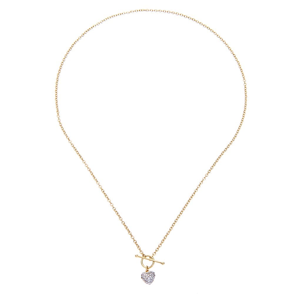 SPARKLD 9ct Yellow Gold 0.15ct Diamond Heart Necklace