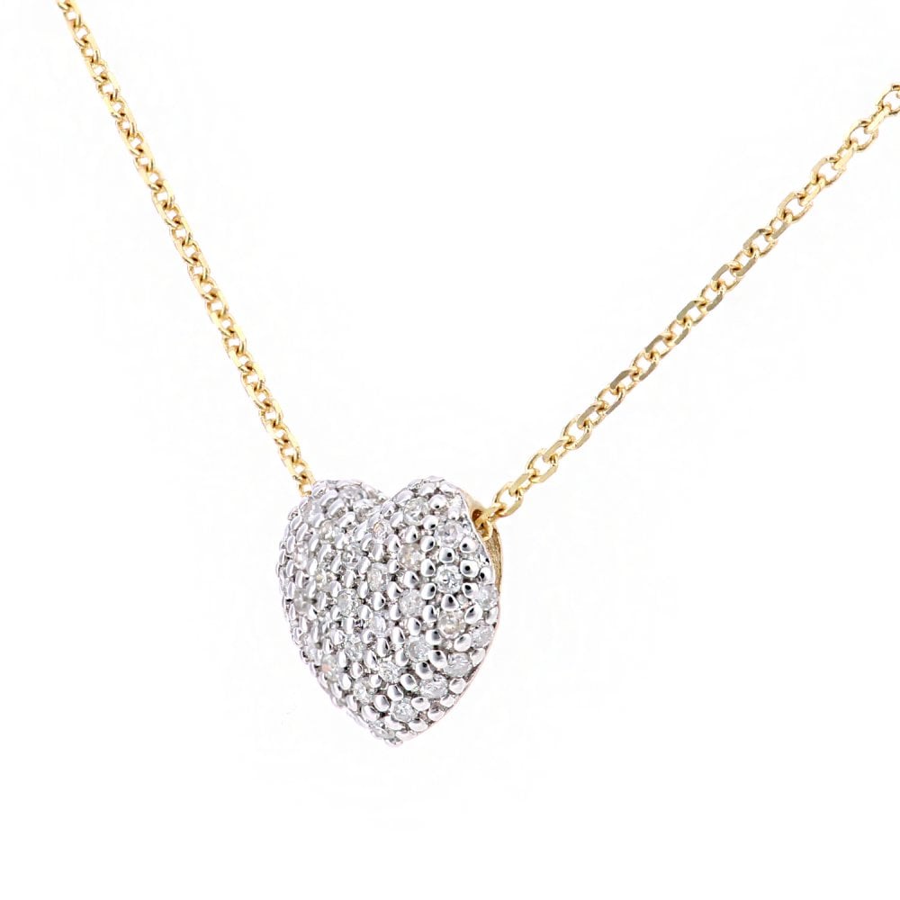 SPARKLD 9ct Yellow Gold 0.15ct Diamond Heart Pendant Necklace