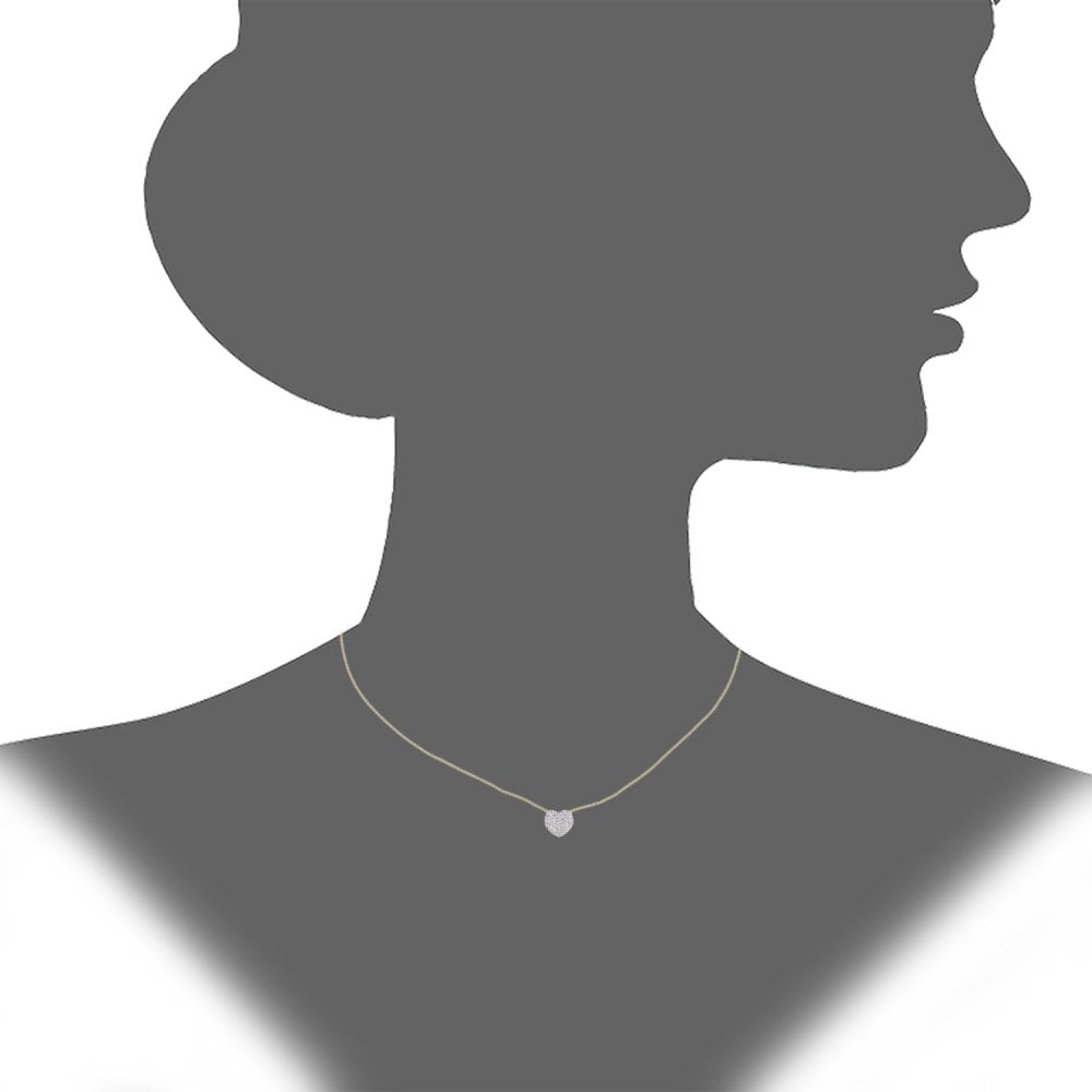 SPARKLD 9ct Yellow Gold 0.15ct Diamond Heart Pendant Necklace