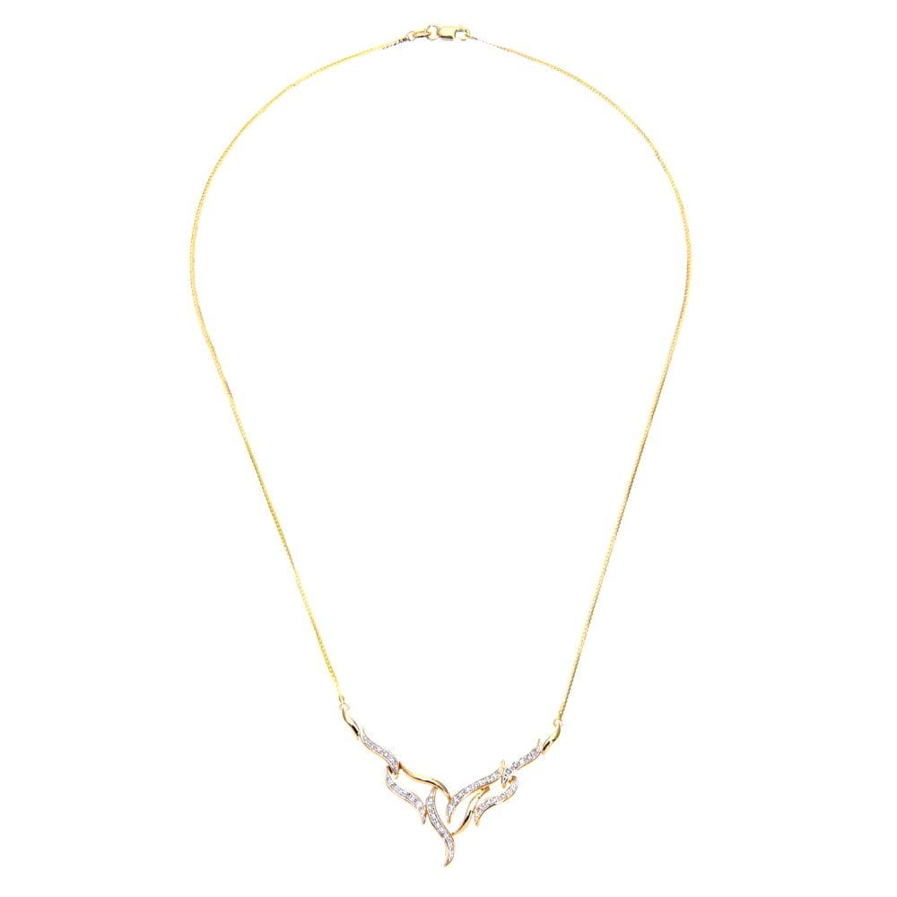 SPARKLD 9ct Yellow Gold 0.17ct Diamond Necklace