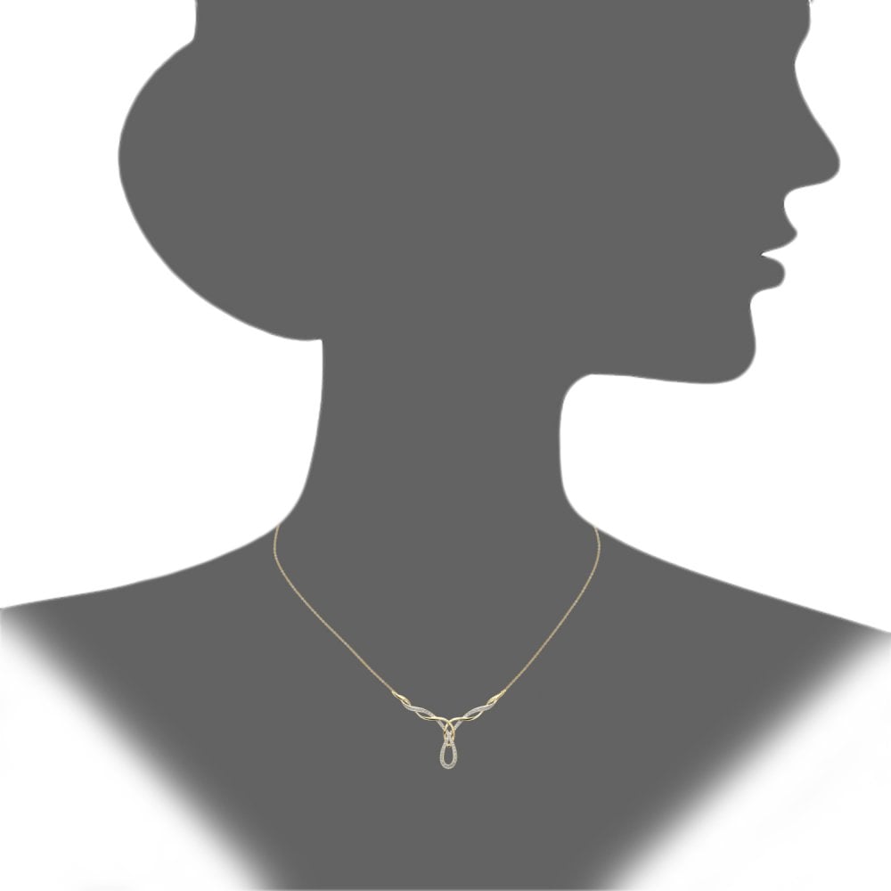 SPARKLD 9ct Yellow Gold 0.20ct Diamond Chandelier Necklace