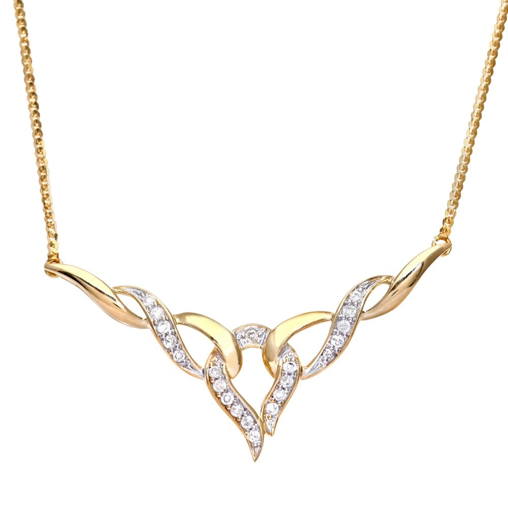 SPARKLD 9ct Yellow Gold 0.20ct Diamond Infinity Necklace