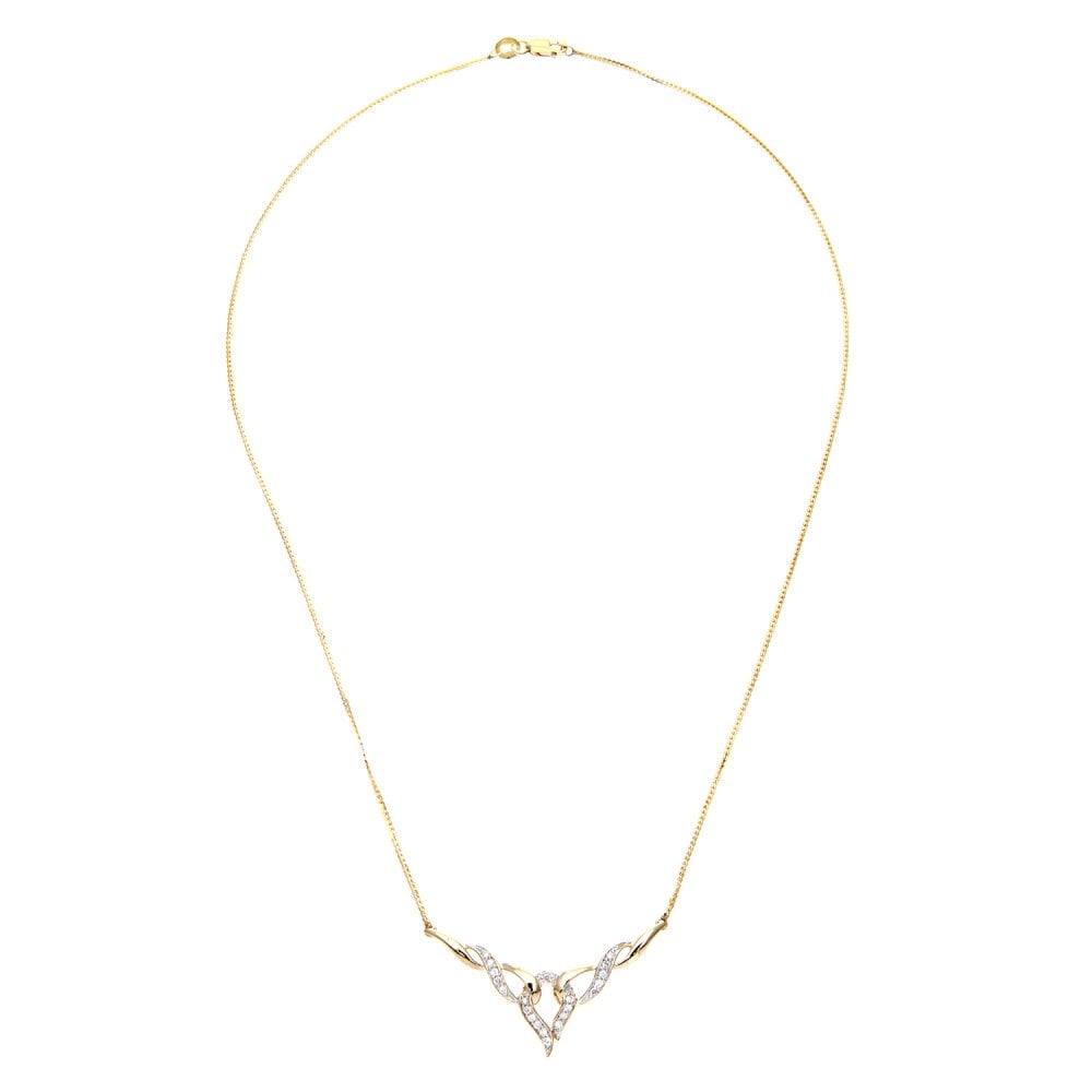 SPARKLD 9ct Yellow Gold 0.20ct Diamond Infinity Necklace