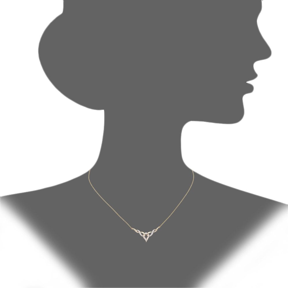 SPARKLD 9ct Yellow Gold 0.20ct Diamond Infinity Necklace